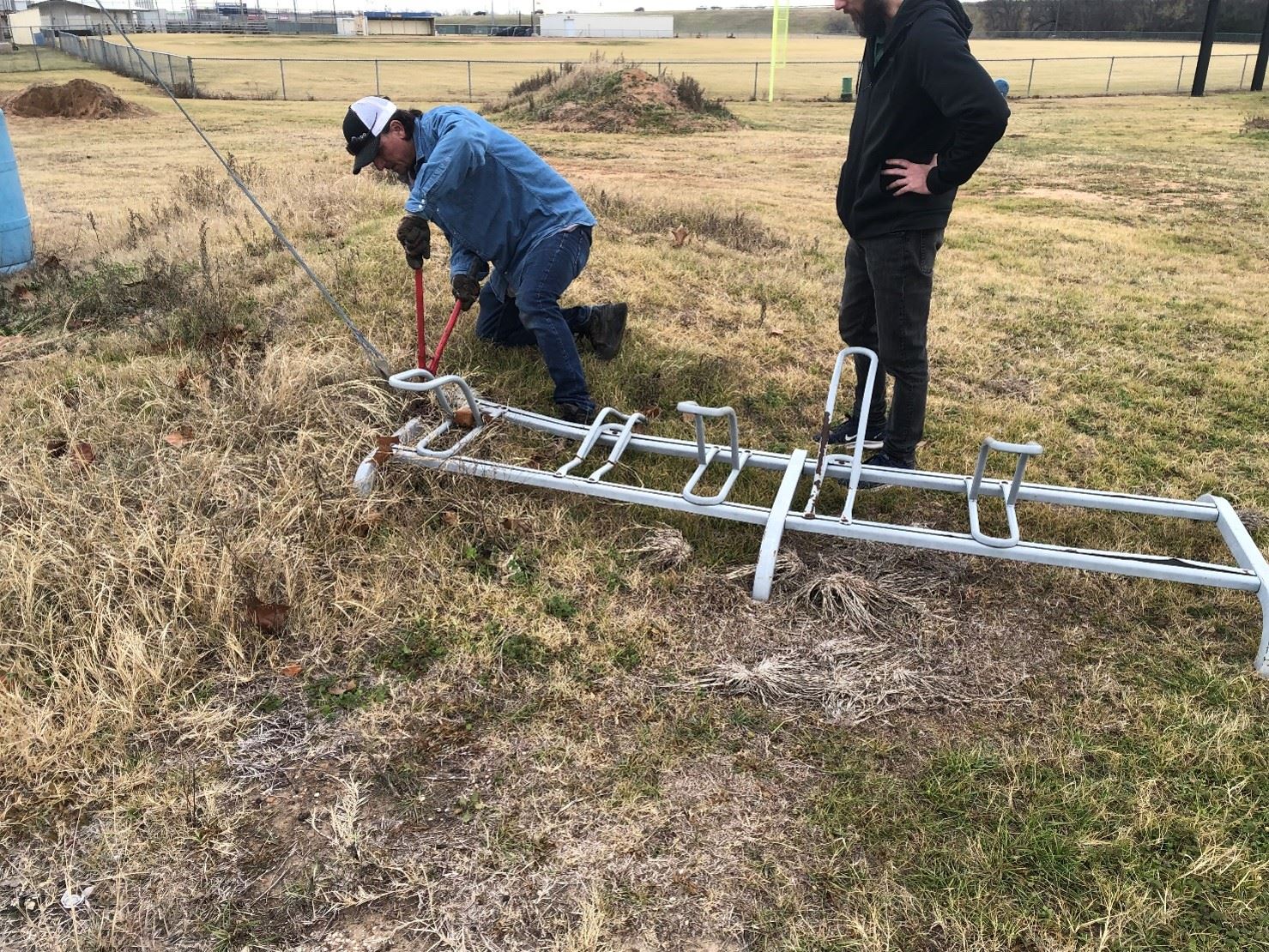 Broken bike rack removed January 2023