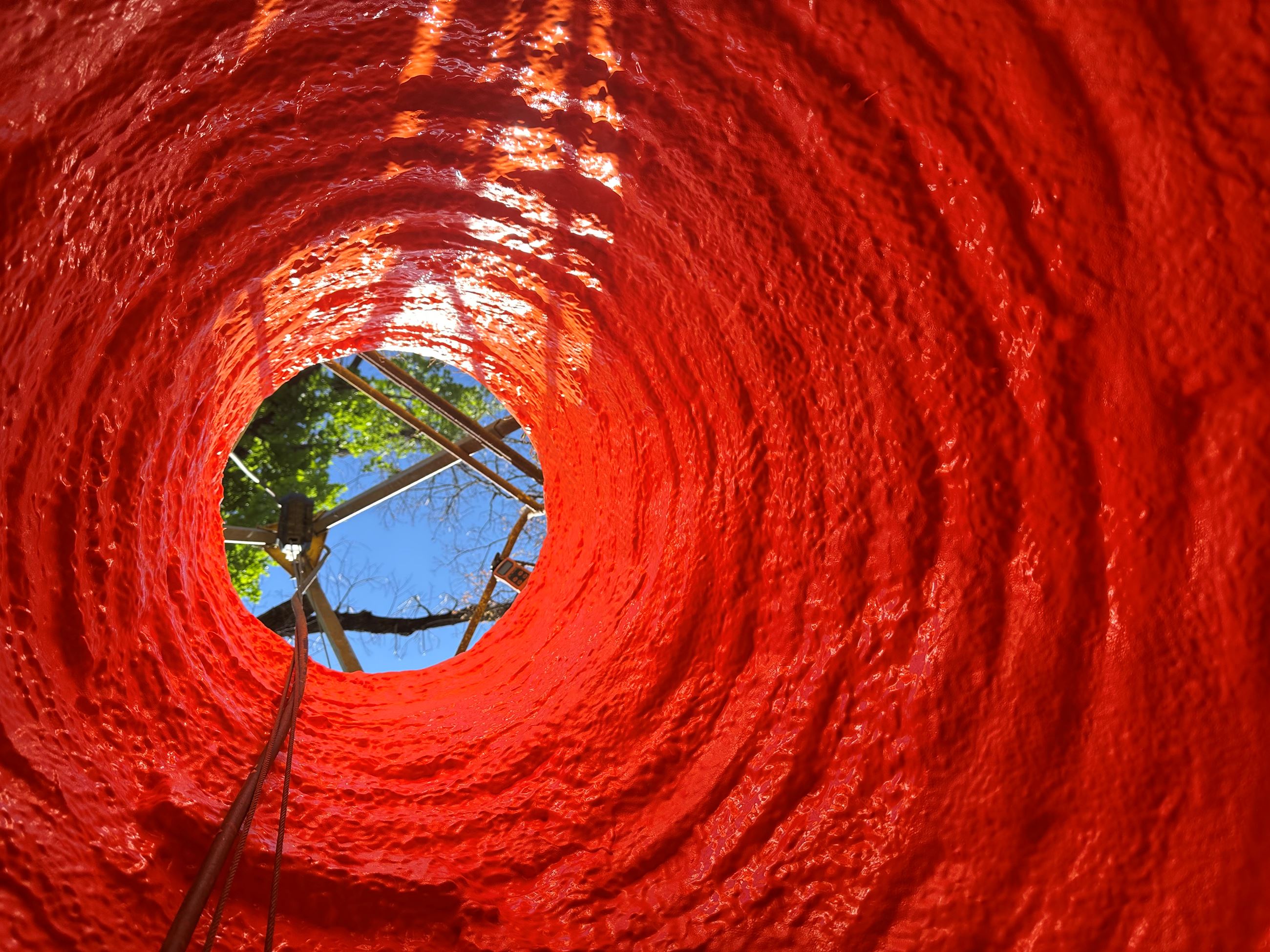 Rehabilitated lined manhole